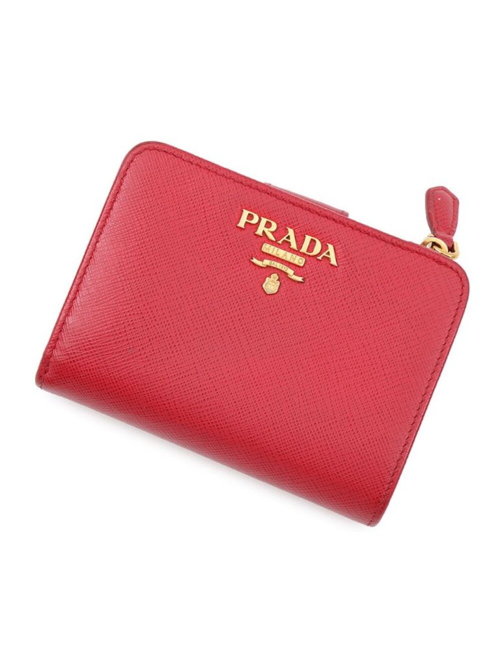 Prada Bifold Wallet Logo Leather